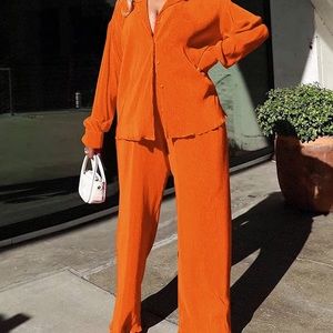 Orange plisse set